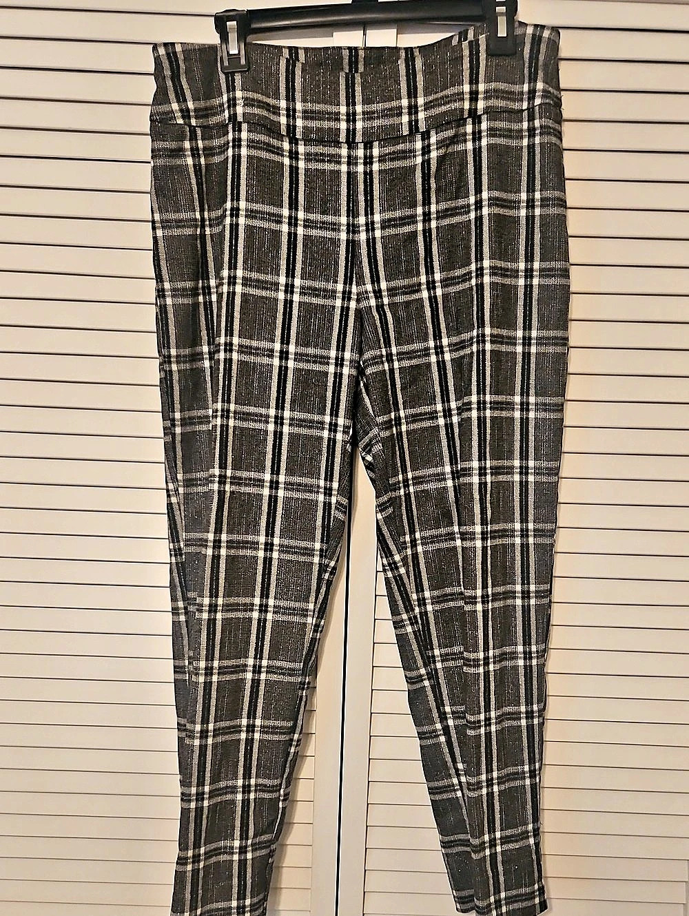 Zac & Rachel Pull-On Plaid Pants Black & White Size 14